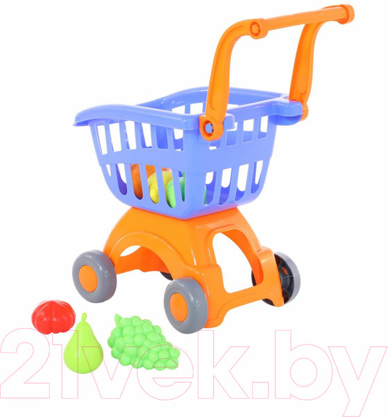 Изображение товара Тележка игрушечная Полесье Мини для маркета с набором продуктов №3 / 71378 (сеточка, 6 элементов)
