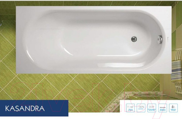 Изображение товара Ванна акриловая VagnerPlast Kasandra 150x70 / VPBA157KAS2X-04 (с каркасом)