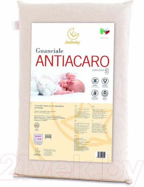 Изображение товара Подушка для малышей Italbaby Antiacaro 020.3100 (белый)