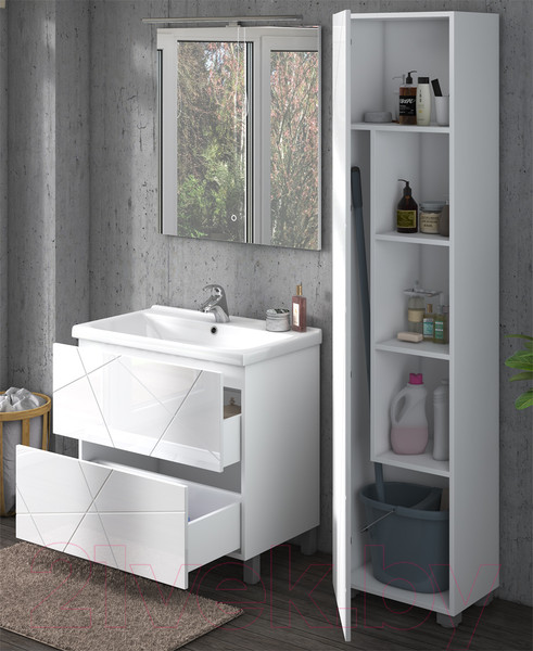 Изображение товара Шкаф-пенал для ванной Vigo Geometry 450 (белый)