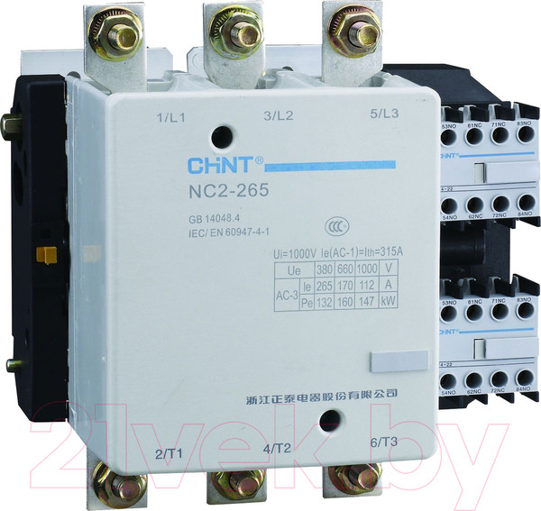 Изображение товара Контактор Chint NC2-265 265A 400В/АС3 50Гц (R) / 236582
