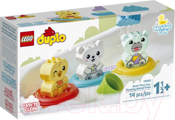 Изображение товара Конструктор Lego Duplo Приключения в ванной: плавучий поезд для зверей 10965