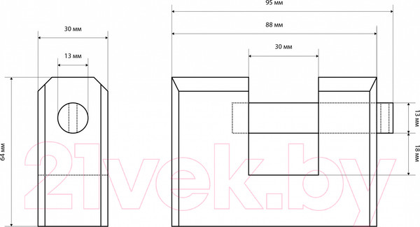 Изображение товара Замок навесной Стандарт ВС2-3С