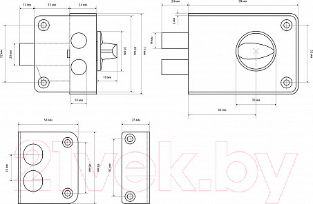 Изображение товара Замок накладной Стандарт ЗН1-3.1С (черный)