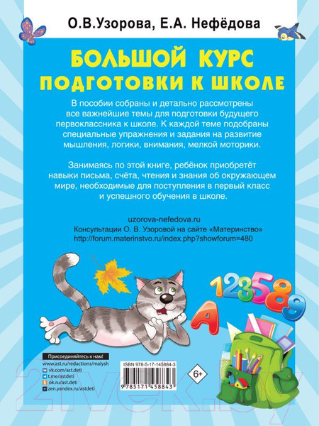 Изображение товара Развивающая книга АСТ Большой курс подготовки к школе (Узорова О.В.)