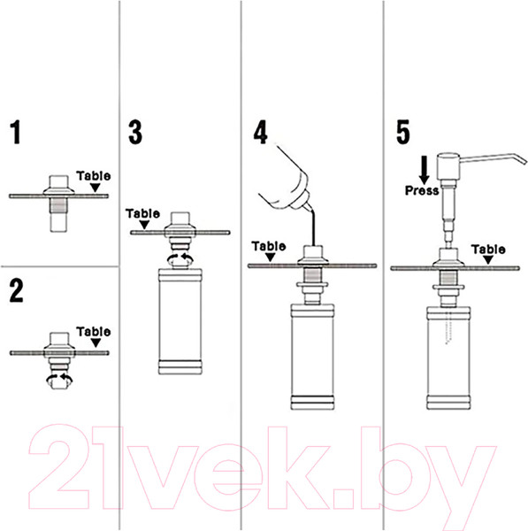 Изображение товара Дозатор встраиваемый в мойку Avina ZP-DS-PVD (медь)