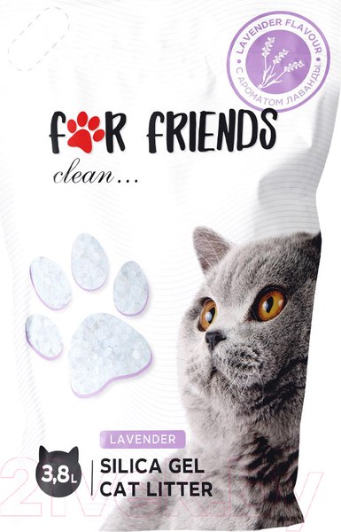 Изображение товара Наполнитель для туалета For Friends Силикагелевый с ароматом лаванды / TUZ797 (3.8л/1.5кг)