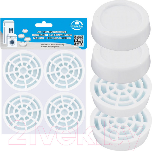 Изображение товара Комплект антивибрационных подставок Мультидом МТ76-135 (белый)