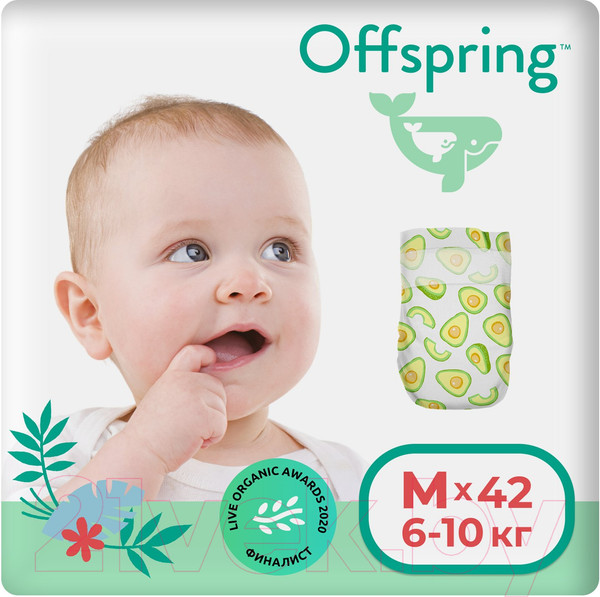 Изображение товара Подгузники детские Offspring M 6-10кг Авокадо / OF01M42AVO (42шт)