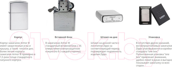 Изображение товара Зажигалка Zippo Armor / 167 (серебристый)