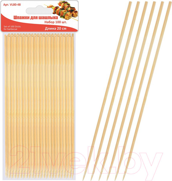 Изображение товара Набор одноразовых шпажек Мультидом VL80-48 (100шт)