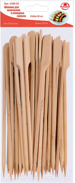 Изображение товара Набор одноразовых шпажек Мультидом VL80-55 (50шт)