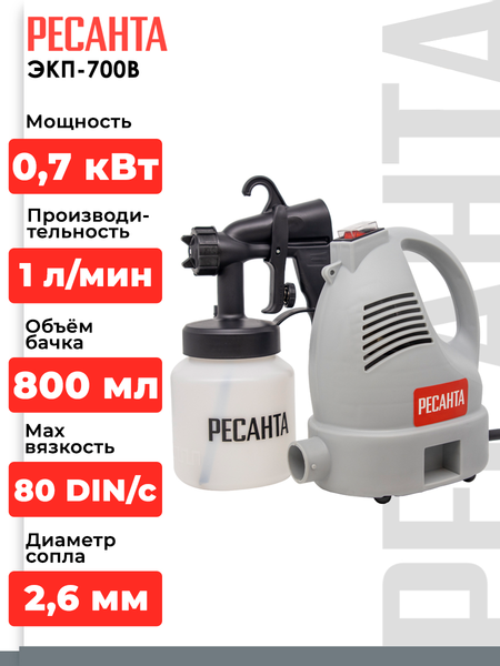 Изображение товара Краскопульт электрический Ресанта ЭКП-700В (75/17/2)