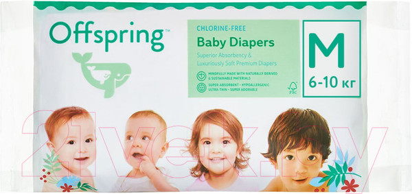 Изображение товара Подгузники детские Offspring Travel Pack M 6-10кг / OF01M3LMLA (3шт)