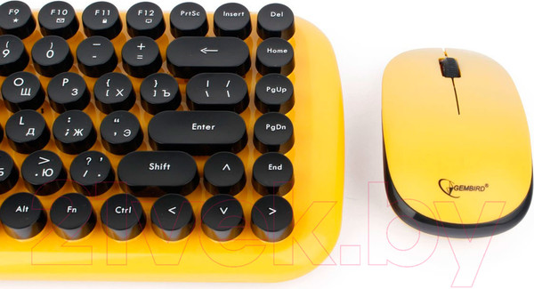Изображение товара Комплект клавиатура и мышь Gembird KBS-9000 (желтый)