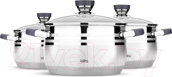 Изображение товара Набор кастрюль Lara Mercury LR02-120