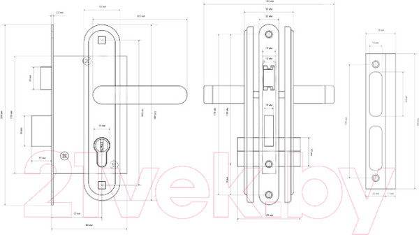 Изображение товара Замок врезной Стандарт ЗВ4-3.07С (серебристый)