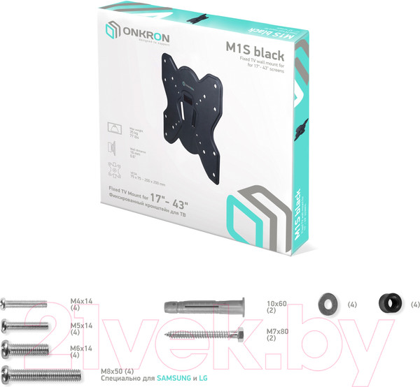 Изображение товара Кронштейн для телевизора Onkron M1S (черный)