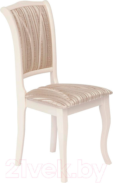 Изображение товара Стул Tetchair Opera 45x53x97 (дерево гевея/Ivory White/слоновая кость/ткань бежевая/рисунок золото)