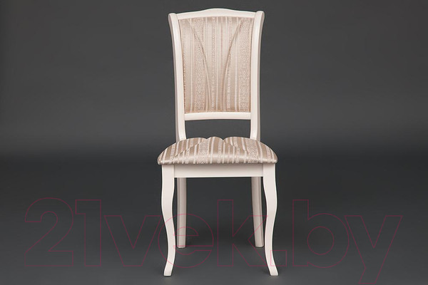 Изображение товара Стул Tetchair Opera 45x53x97 (дерево гевея/Ivory White/слоновая кость/ткань бежевая/рисунок золото)