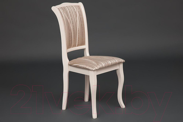 Изображение товара Стул Tetchair Opera 45x53x97 (дерево гевея/Ivory White/слоновая кость/ткань бежевая/рисунок золото)