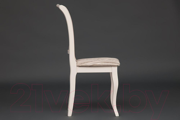 Изображение товара Стул Tetchair Opera 45x53x97 (дерево гевея/Ivory White/слоновая кость/ткань бежевая/рисунок золото)