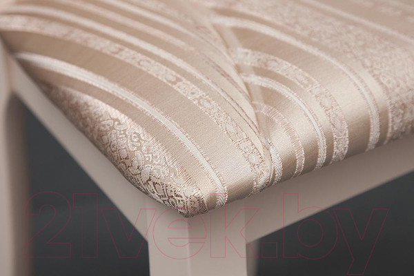 Изображение товара Стул Tetchair Opera 45x53x97 (дерево гевея/Ivory White/слоновая кость/ткань бежевая/рисунок золото)