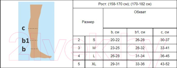 Изображение товара Гольфы компрессионные Польза 3001 ниже колена 1 кл.к. (р.2, (S) рост1, бежевый)