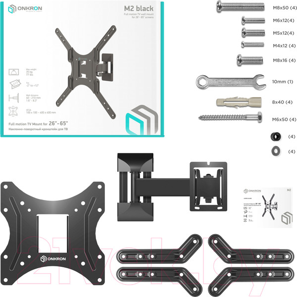 Изображение товара Кронштейн для телевизора Onkron M2 (черный)