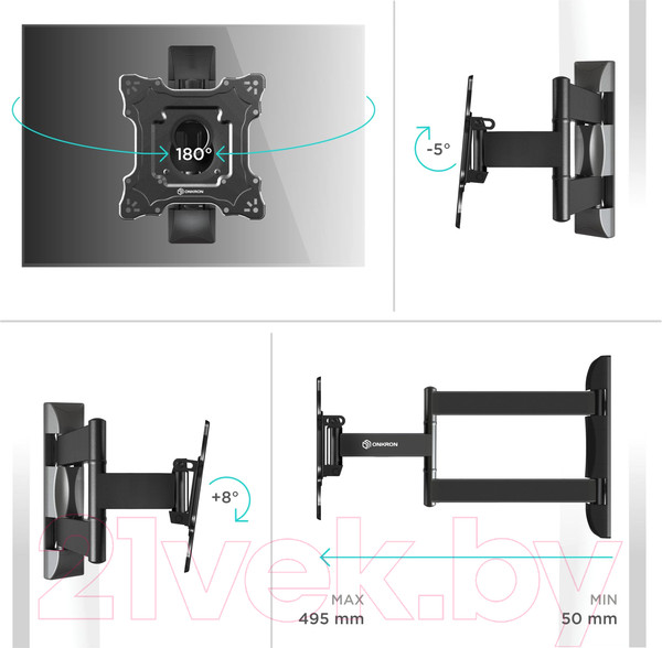Изображение товара Кронштейн для телевизора Onkron M4S (черный)