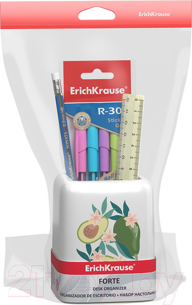 Изображение товара Органайзер настольный Erich Krause Forte Avocado Dusk / 55734 (белый/желтый)