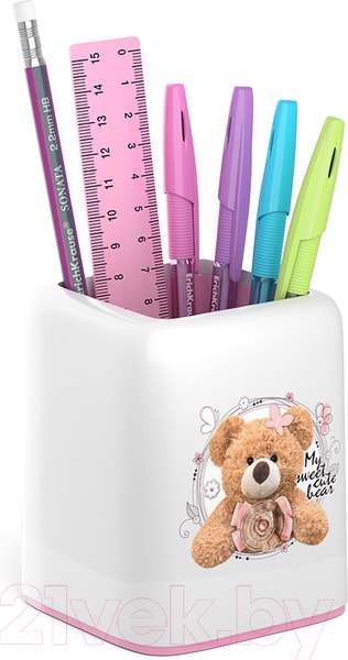 Изображение товара Настольный набор Erich Krause Forte Teddy Bear / 55736 (белый/розовый)
