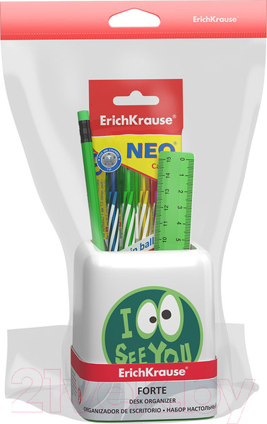 Изображение товара Настольный набор Erich Krause Forte Real Croco / 55738 (белый/зеленый)