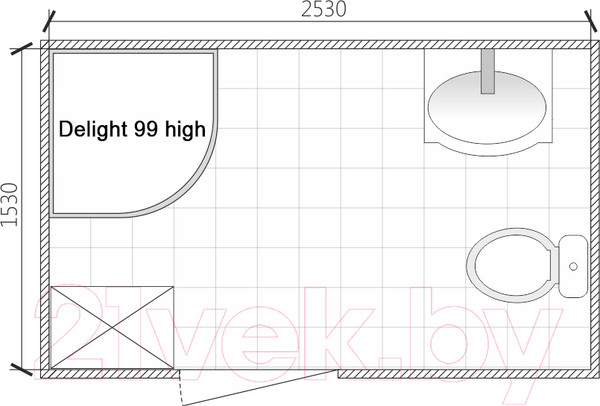 Изображение товара Душевая кабина Domani-Spa Delight 99 High / DS01D99HWM10 (белый/сатин-матированное стекло)