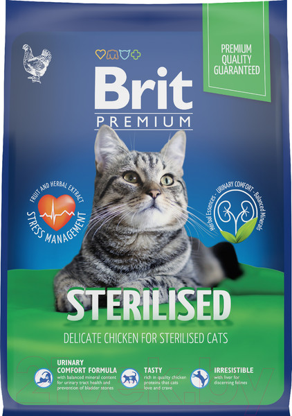 Изображение товара Сухой корм для кошек Brit Premium Cat Sterilized Chicken / 5049585 (2кг)