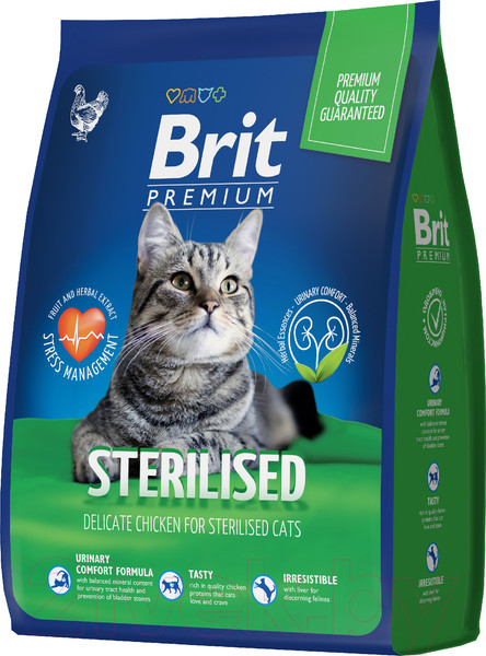 Изображение товара Сухой корм для кошек Brit Premium Cat Sterilized Chicken / 5048991 (400г)