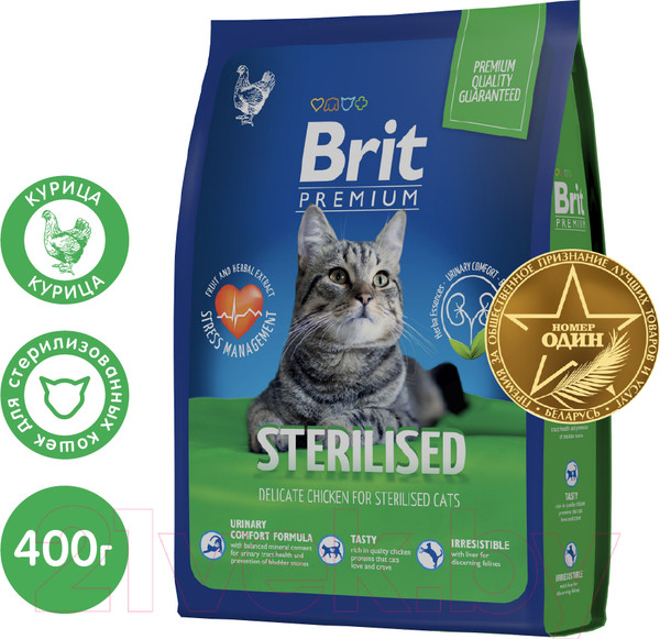 Изображение товара Сухой корм для кошек Brit Premium Cat Sterilized Chicken / 5048991 (400г)