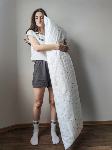 Изображение товара Подушка для сна Martoo Дакимакура 150x50 / DK-GRST/WT (серые звезды на белом)