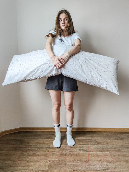 Изображение товара Подушка для сна Martoo Дакимакура 150x50 / DK-GRST/WT (серые звезды на белом)