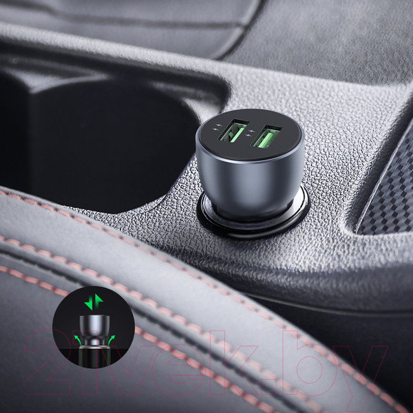 Изображение товара Зарядное устройство автомобильное Ugreen CD213 / 10144 (серый)
