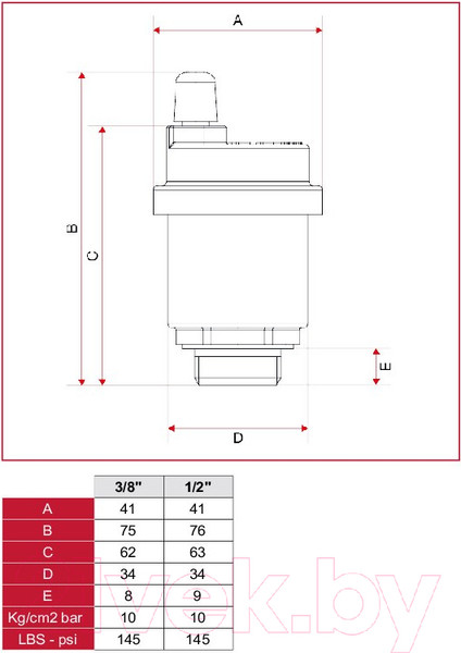 Изображение товара Воздухоотводчик автоматический Itap Компактный 1/2" 3620012R