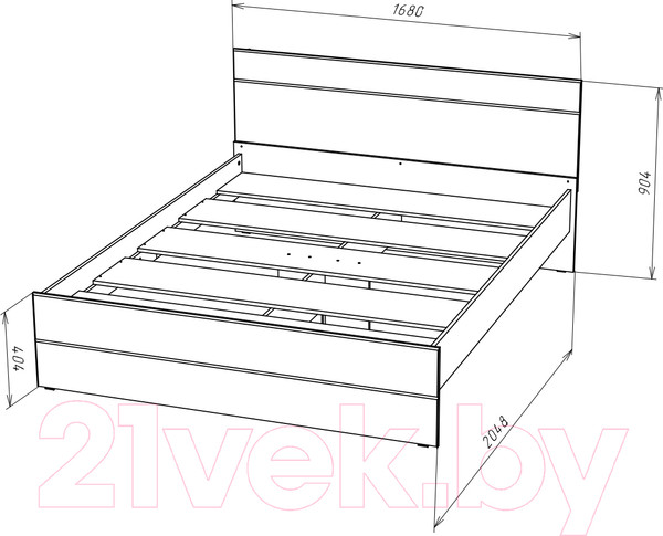 Изображение товара Двуспальная кровать НК Мебель Gloss 160x200 / 72374522 (белый/белый глянец)