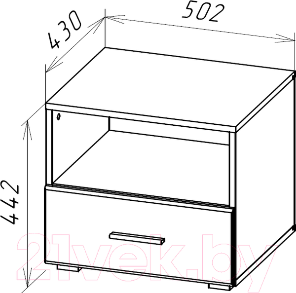 Изображение товара Прикроватная тумба НК Мебель Gloss / 72374523 (белый/белый глянец)