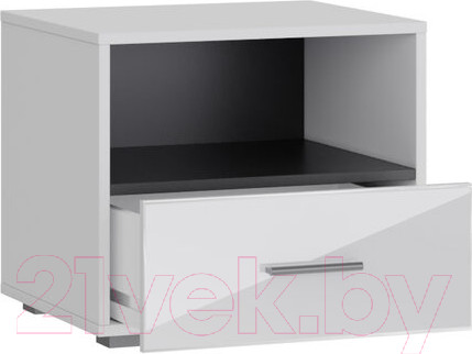 Изображение товара Прикроватная тумба НК Мебель Gloss / 72374523 (белый/белый глянец)