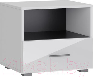 Изображение товара Прикроватная тумба НК Мебель Gloss / 72374523 (белый/белый глянец)