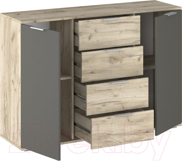 Изображение товара Тумба НК Мебель Венеция 1300 / 72040080 (дуб серый крафт/графит)
