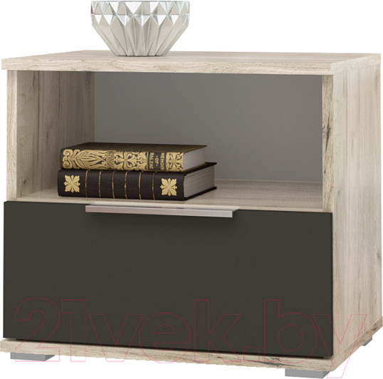 Изображение товара Прикроватная тумба НК Мебель Венеция / 72040089 (дуб серый крафт/графит)