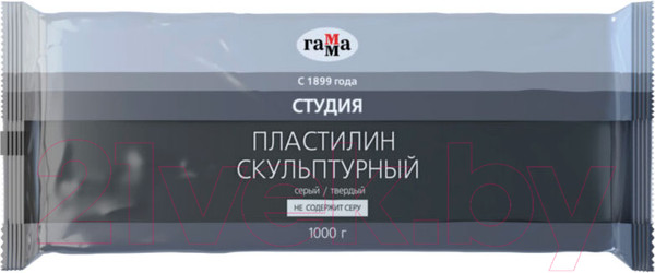 Изображение товара Пластилин скульптурный ГАММА Студия 2.80.Е100.003.2 (1кг, серый, твердый)