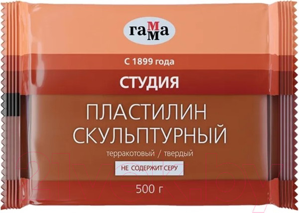 Изображение товара Пластилин скульптурный ГАММА Студия 2.80.Е050.003.3 (500г, терракотовый, твердый)