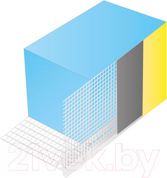 Изображение товара Уголок штукатурный Profigips ПВХ с сеткой и защитной лентой (2.5м)